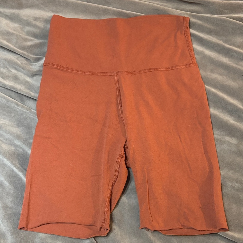Nike Women's High-Waisted Orange Bike Shorts